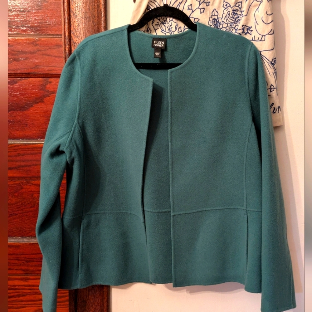 Eileen Fisher Cashmere Wool Jacket Sweater